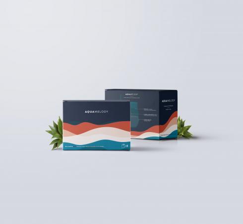 Packaging for Aqua Melody's insulated wine tumbler